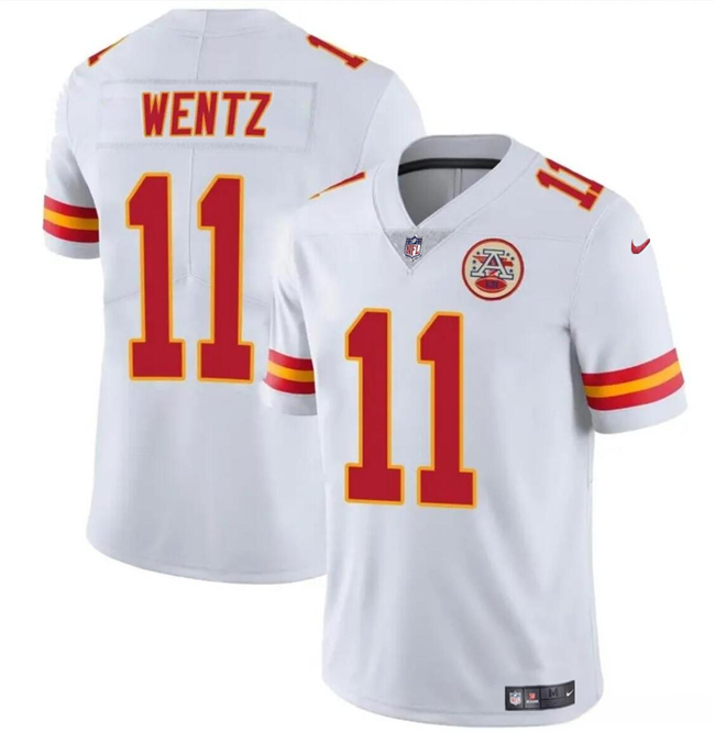 Youth Kansas City Chiefs #11 Carson Wentz White Vapor Untouchable Limited Stitched Football Jersey